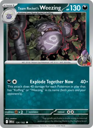 Team Rocket's Weezing 126/182