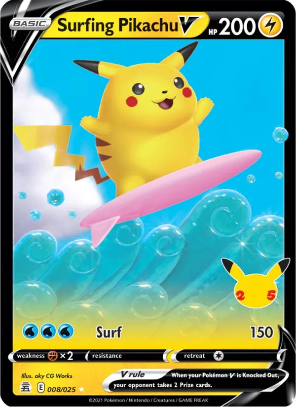 Surfing Pikachu V 8/025
