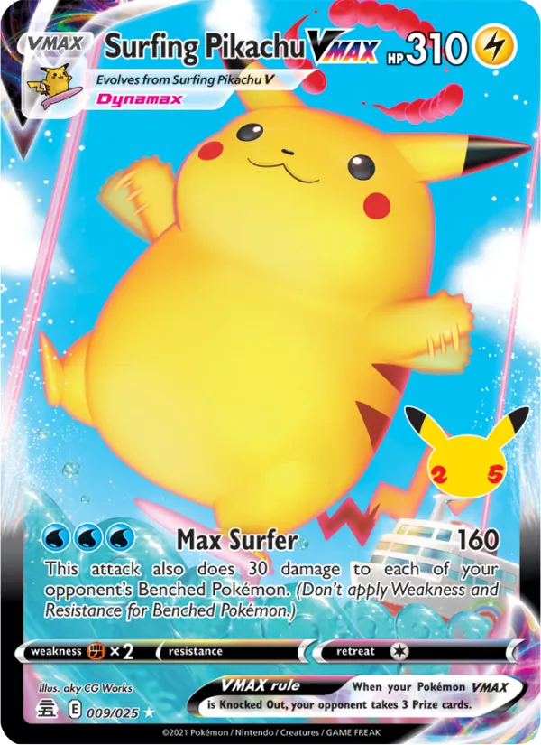 Surfing Pikachu VMAX 9/025